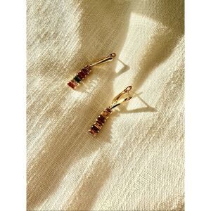 Rainbow cubic zirconia dangle earrings